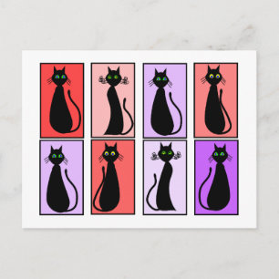 Black Cats Pop Kunstgeschenke Postkarte