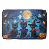 Black Cats Pumpkin Halloween Funny Badematte (Vorderseite)