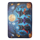 Black Cats Pumpkin Halloween Funny Badematte (Vorderseite Vertikal)