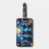 Black Cats Pumpkin Halloween Funny Gepäckanhänger (Rückseite vertikal)