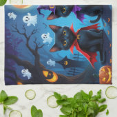 Black Cats Pumpkin Halloween Funny Geschirrtuch (Gefaltet)