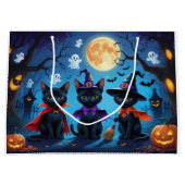 Black Cats Pumpkin Halloween Funny Große Geschenktüte (Vorderseite)