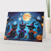 Black Cats Pumpkin Halloween Funny Karte (Vorderseite)