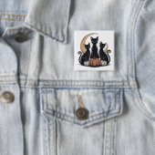 Black Cats Pumpkin Moon Gothic Halloween Button (Beispiel)