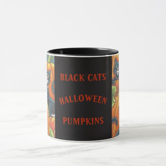 Black Cats Pumpkin Patch HALLOWEEN TASSE *Anpassen (Zentrum)