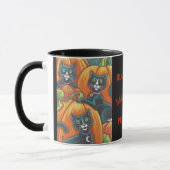 Black Cats Pumpkin Patch HALLOWEEN TASSE *Anpassen (Links)