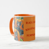 Black Cats Pumpkin Patch HALLOWEEN TASSE *Anpassen (Vorderseite Links)