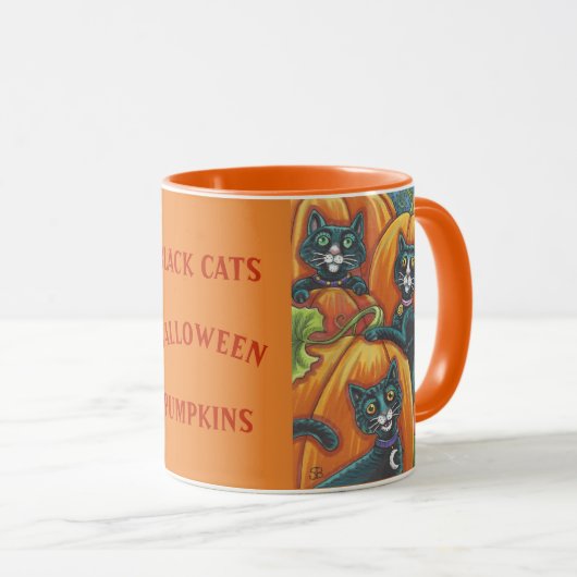 Black Cats Pumpkin Patch HALLOWEEN TASSE *Anpassen (VorderseiteRechts)