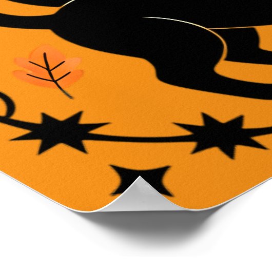 Black Cats Pumpkins und Bats Frohe Halloween Poster (Ecke)