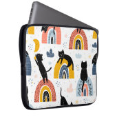 Black Cats Rainbows Fantasy Pattern Laptopschutzhülle (Vorne Rechts)