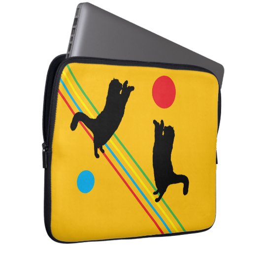 Black Cats Reaching for the Sun Electronics Bag Laptopschutzhülle (Vorne Rechts)