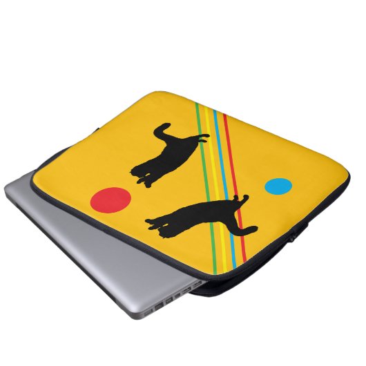 Black Cats Reaching for the Sun Electronics Bag Laptopschutzhülle (Vorne Knopf)