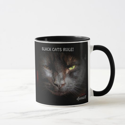 Black Cats Regel Cat Meme Tasse (Rechts)