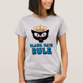 Black Cats Rule Cat Lover T-Shirt (Vorderseite)