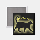 Black Cats Rule Magnet (Vorderseite/Rückseite)