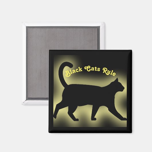 Black Cats Rule Magnet (Vorderseite/Rückseite)