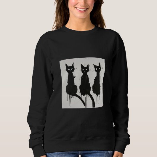 Black Cats Silhouette Sweatshirt (Vorderseite)