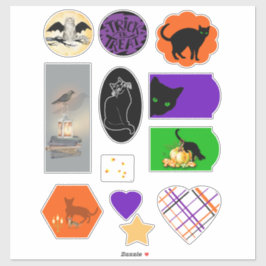 Black Cats und Halloween Designs Vinyl Stickers Aufkleber