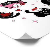 Black Cats Valentine Poster (Ecke)