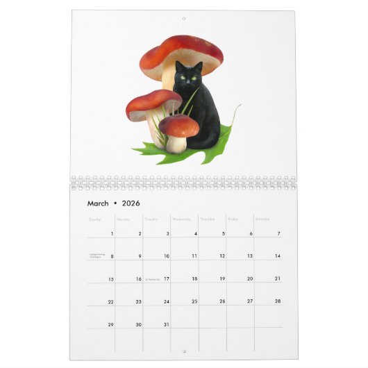 Black Cats Wall Kalender (Mär 2026)