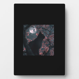 Black Cat's Watch_ Sakura und Crimson Moon Fotoplatte