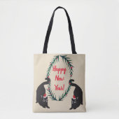Black Cats Weihnachten Tasche (Vorderseite)