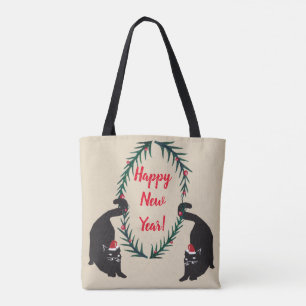 Black Cats Weihnachten Tasche