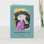 Black Cats Whimsical Art Karte (Rückseite)