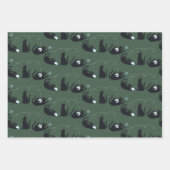 Black Cats Winter Cute Christmas Winter Geschenkpapier Set (Vorderseite)