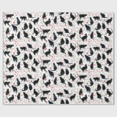 Black Cats with Peppermint Candy Wrapping Paper Geschenkpapier (Flach)