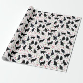 Black Cats with Peppermint Candy Wrapping Paper Geschenkpapier (Ungerollt)