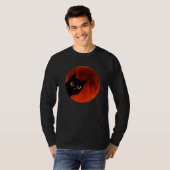 Black Cats Yellow Cat Eyes moon the red Scary T-Shirt (Vorne ganz)