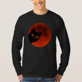 Black Cats Yellow Cat Eyes moon the red Scary T-Shirt (Vorderseite)