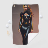 Black Catsuit Golf Golfhandtuch (Insitu)
