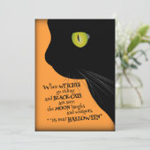Black Cat'Tis Halloween-Party Einladung (Stehend Vorderseite)