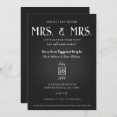 Black Caviar Classy Elegant Mrs. Engagement Party Einladung (Vorne/Hinten)