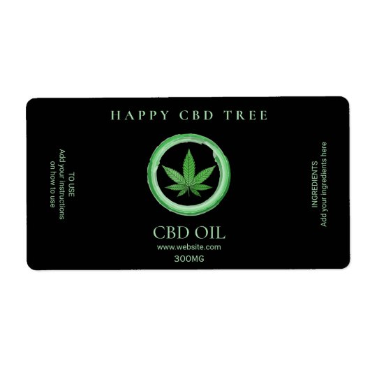 Black CBD Oil Labels (Vorne)