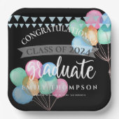 Black Celebration Class of 2023 Graduation Party Pappteller (Vorderseite)