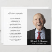 Black Celebration of Life Funeral Program Foto (Vorne/Hinten)