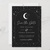Black Celestial Arched Save the Date (Vorderseite)