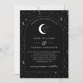 Black Celestial Arched Wedding Invitation Foto Einladung