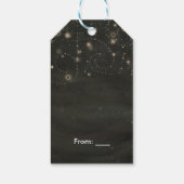 Black Celestial Dark Starry Sky Wirbel bevorzugen Geschenkanhänger (Rückseite)