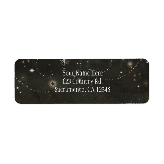 Black Celestial Dark Starry Sky Wirbel Einladung (Vorne)