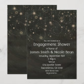 Black Celestial Dark Starry Sky Wirbel Einladung (Vorne/Hinten)