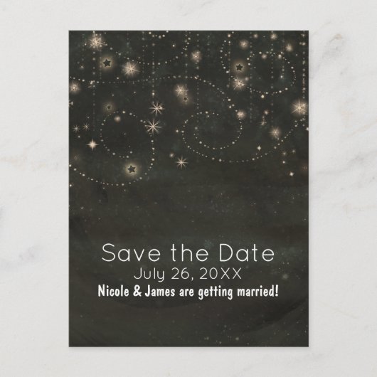 Black Celestial Dark Starry Sky Wirbel jedes Ereig Ankündigungspostkarte (Vorderseite)