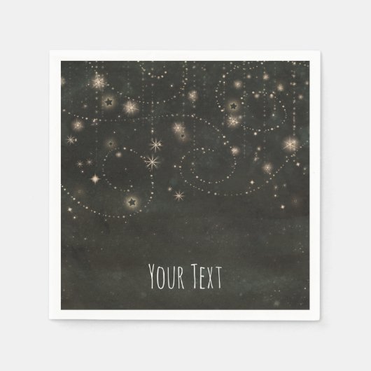 Black Celestial Dark Starry Sky Wirbel jedes Ereig Serviette (Vorderseite)