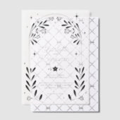 Black Celestial Starry Floral Arch Wedding Pergament Einladungen (Versetzt (Einladung))