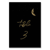 Black Celestial Wedding Tischnummer Sign (Vorderseite)