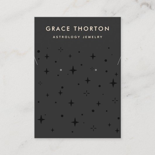 Black Celestis Stars Earring and Necklace Busine Visitenkarte (Vorderseite)