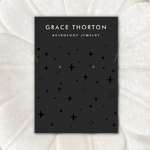 Black Celestis Stars Earring and Necklace Busine Visitenkarte